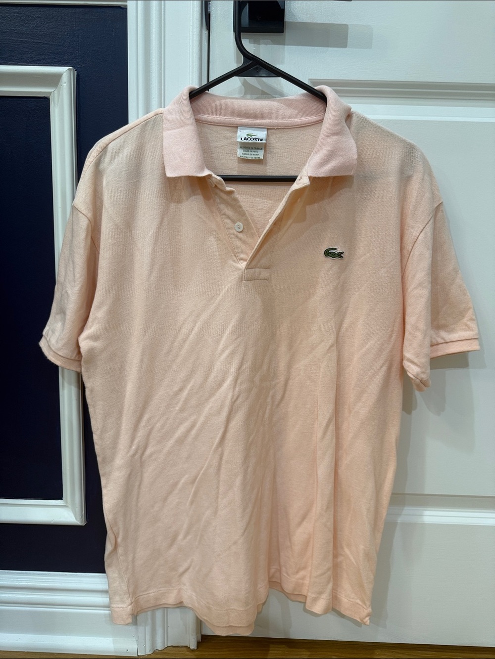 Lacoste Men's Pale Pink Pique Polo Shirt